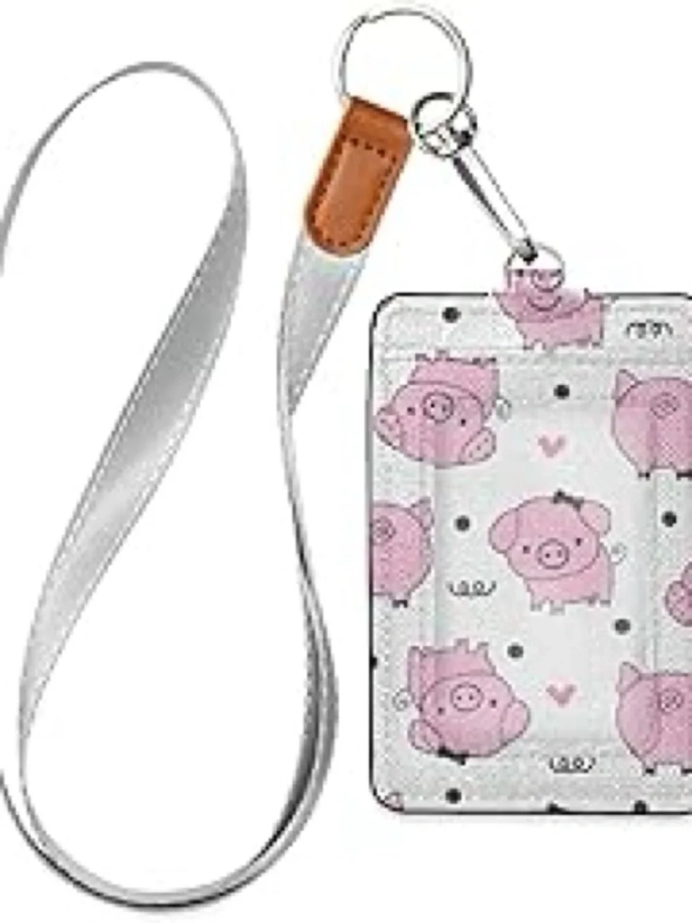 Pink Pig Pattern Lanyard ID Holder, NWOT